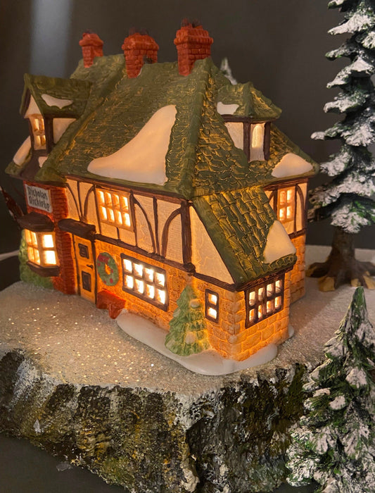 Christmas Village House by Department 56 - New England Village Series Illuminated Nicholas Nickleby Cottage