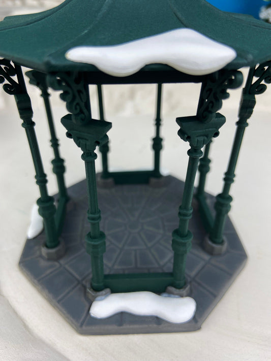 Christmas Village Accessories by Department 56. Town Square Gazebo with Intricate Detail.