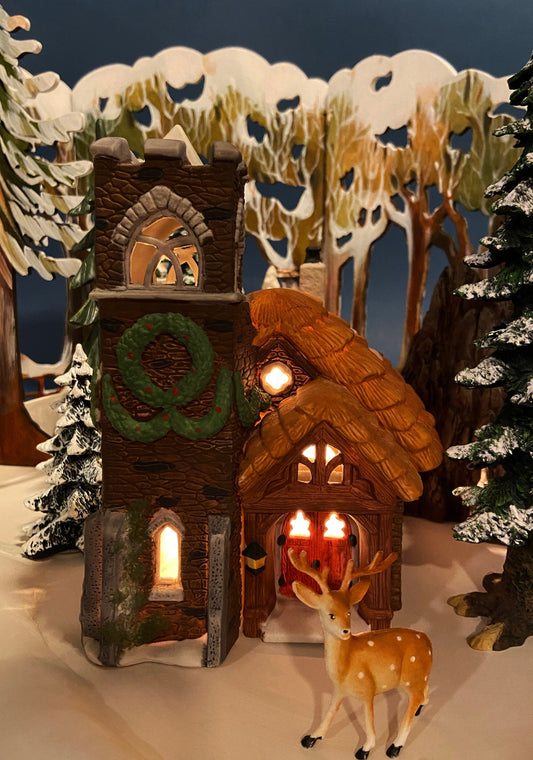Ivy Glen Church by Department 56. Dicken's Village Series. Porcelain Illuminated House. Christmas Village Accessories.