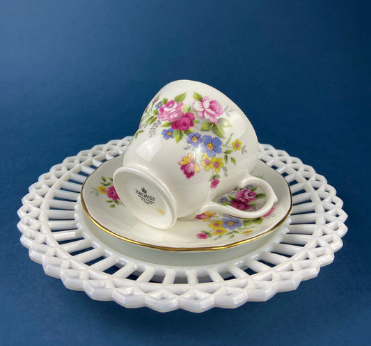 Vintage Duchess Bone China Tea Cup and Saucer: Floral Cottagecore Collectible