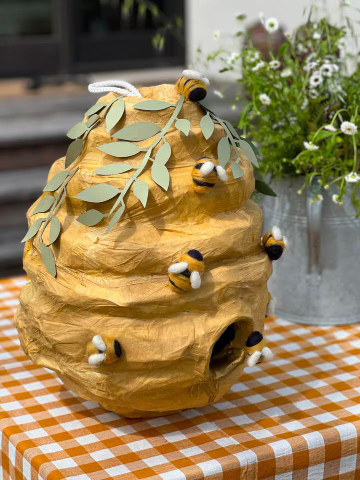 š Honey Beehive PiƱata ā Handmade 24ā Bee Party Decoration & Candy Holder