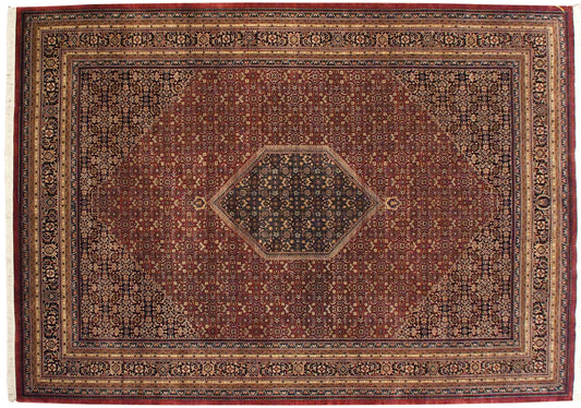 9.5x14 Fine Indian Bijar Design Carpet