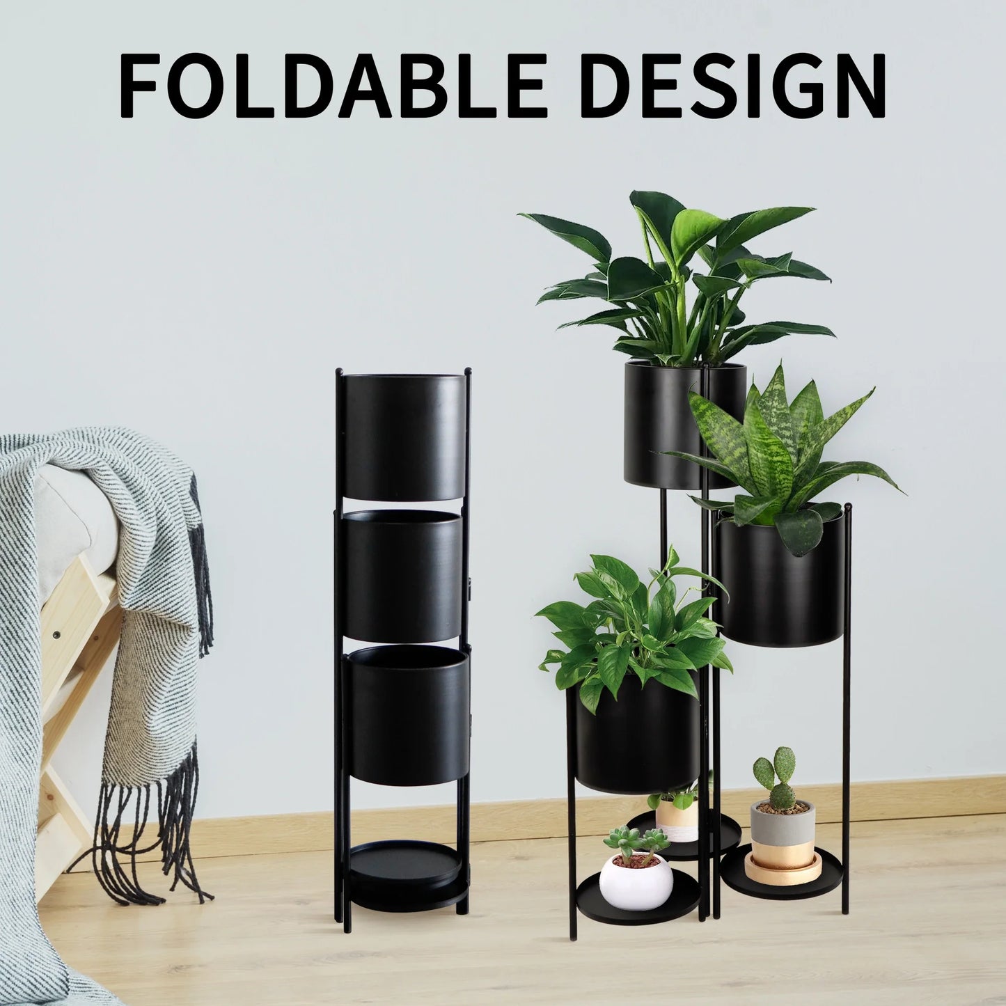 35.5'' High Metal Plant Stand 6 Tier 6 Potted Indoor Flower Pot Stand Holder