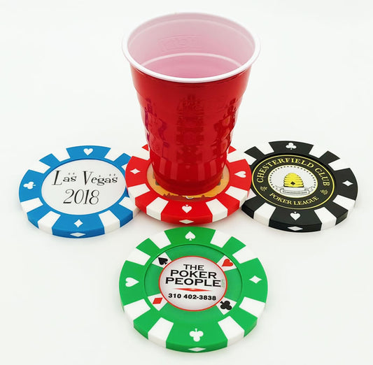 Blank Poker Chip Drink Coasters – Giant Casino-Style Chips