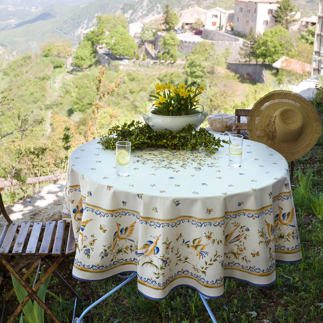 The Moustiers Bleu Provençal Round Tablecloth