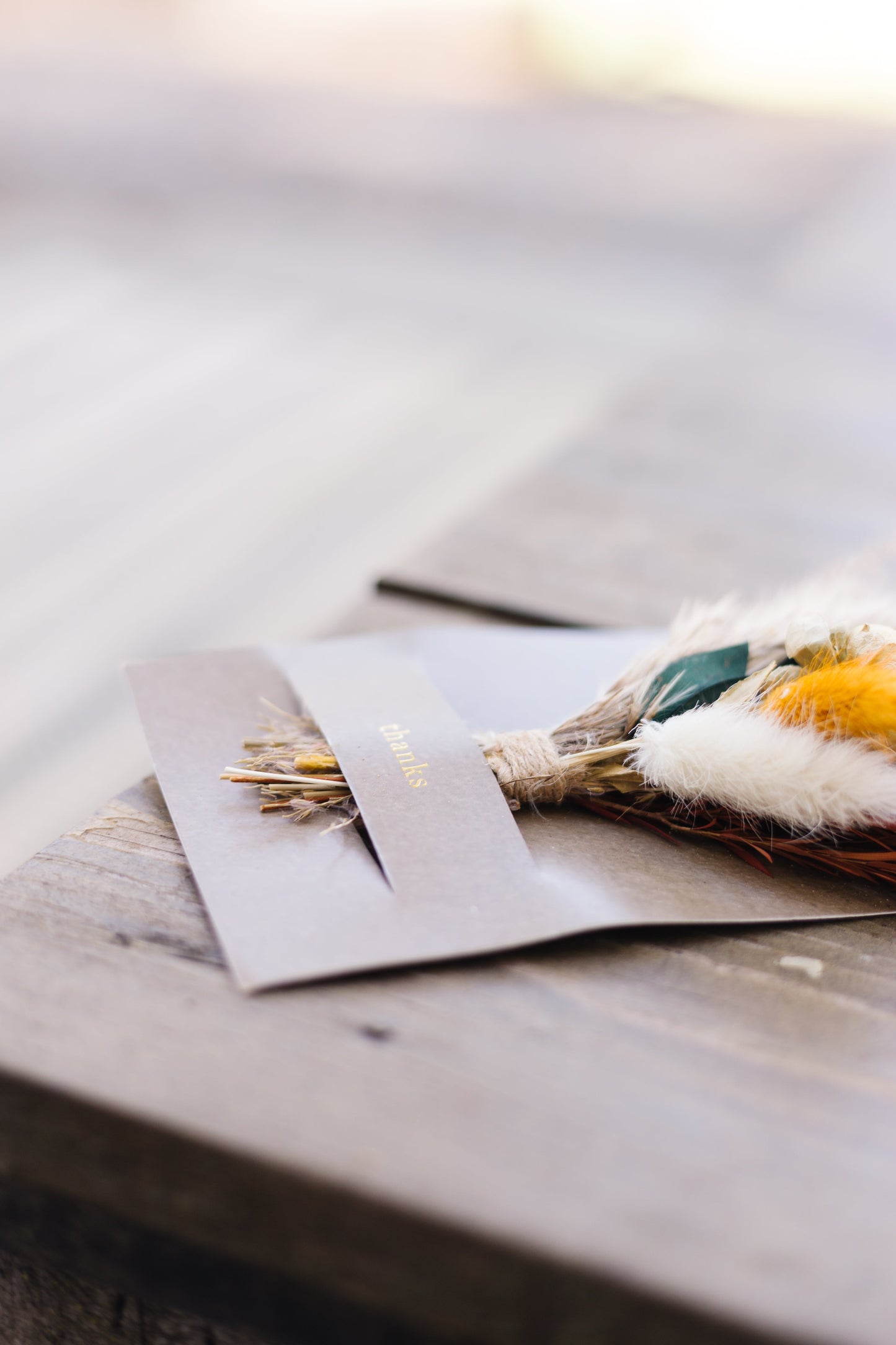 Thanks Mini Bouquet Card | Dried Floral Greeting