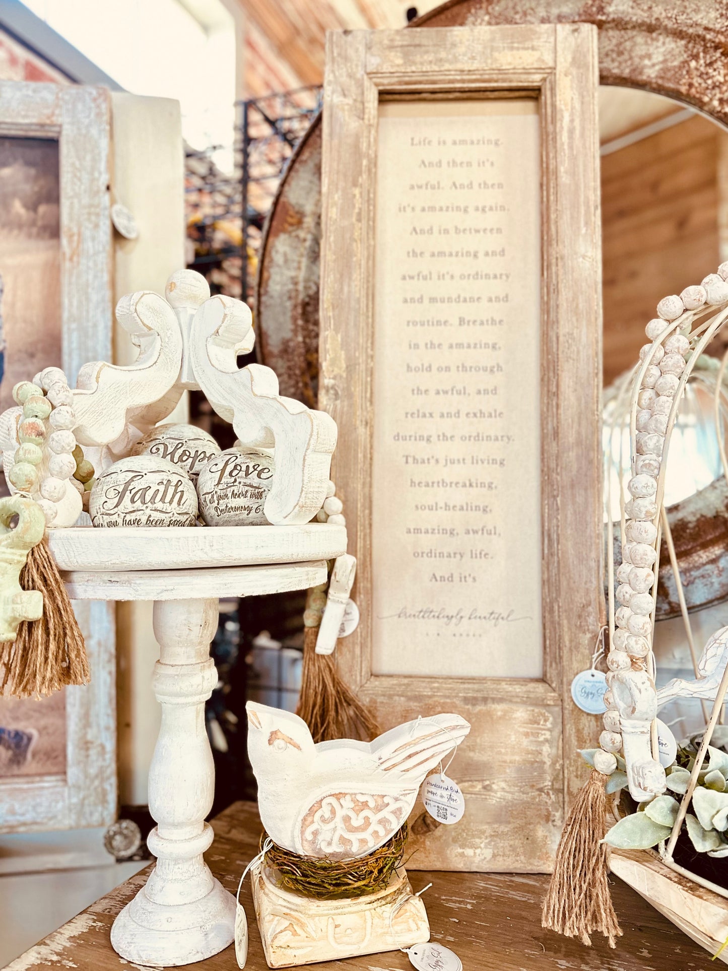 Life is Amazing - Antique Salvaged Door Base Sign