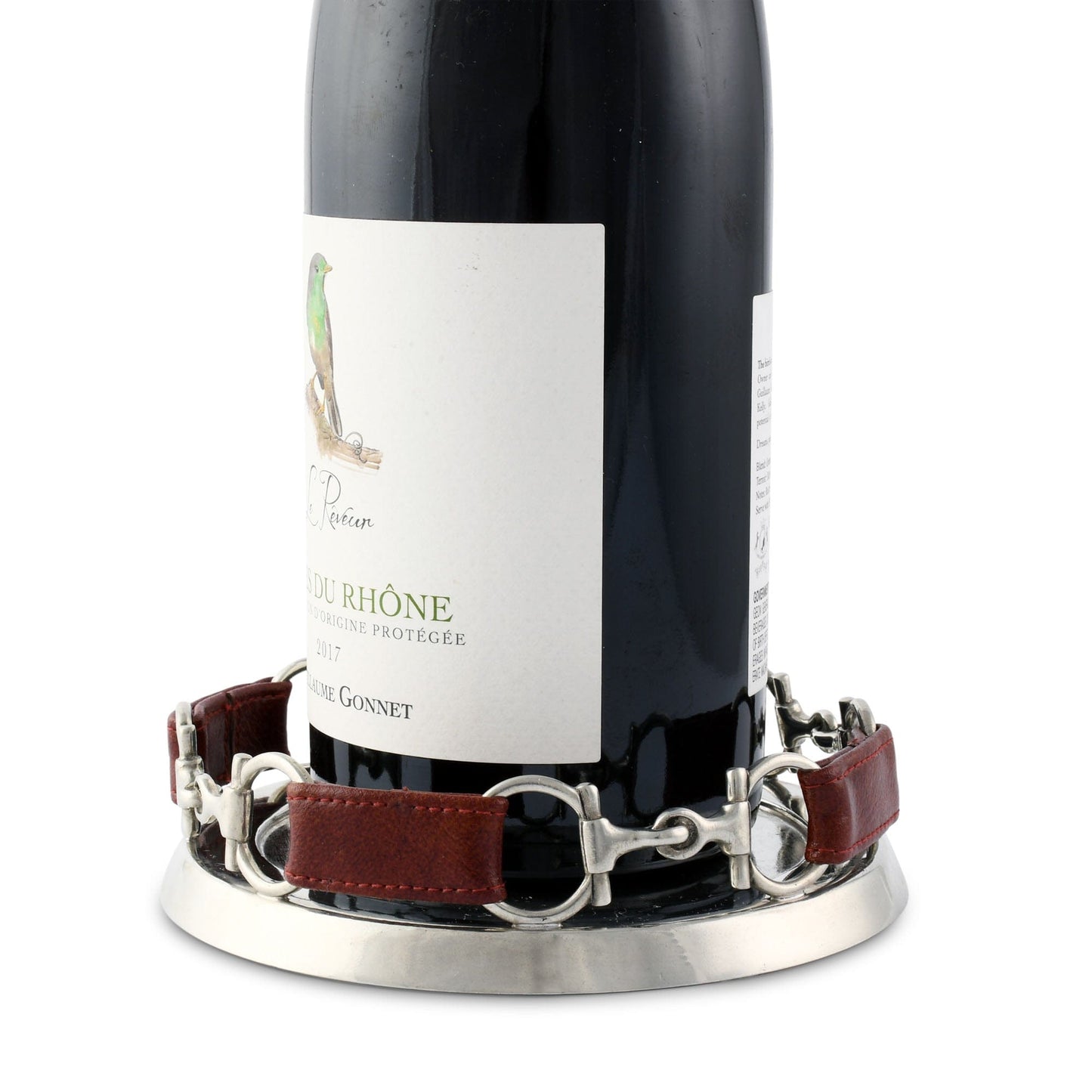 The Ashbourne Horse Bit Leather Wine Coaster