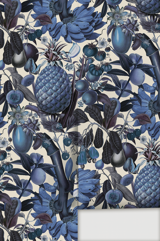 Juicy Fruit Wallpaper, white and blue