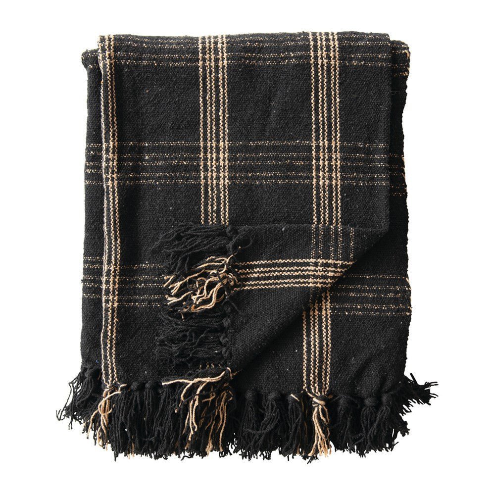 Blackthorn Sporting Plaid Woven Throw | Black & Tan