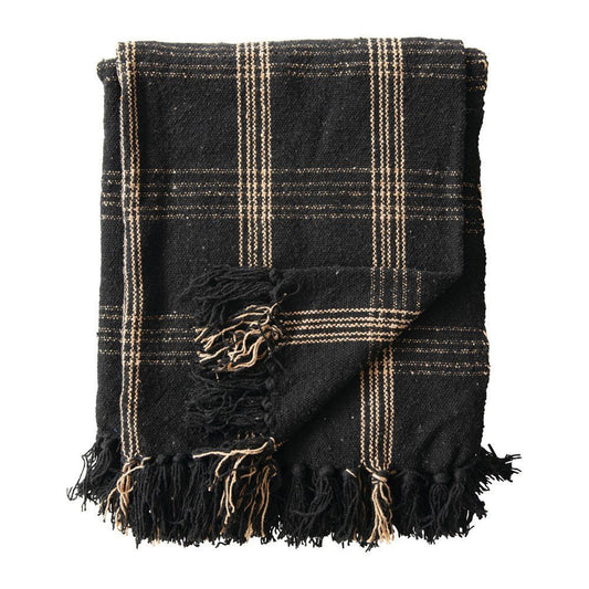 Blackthorn Sporting Plaid Woven Throw | Black & Tan