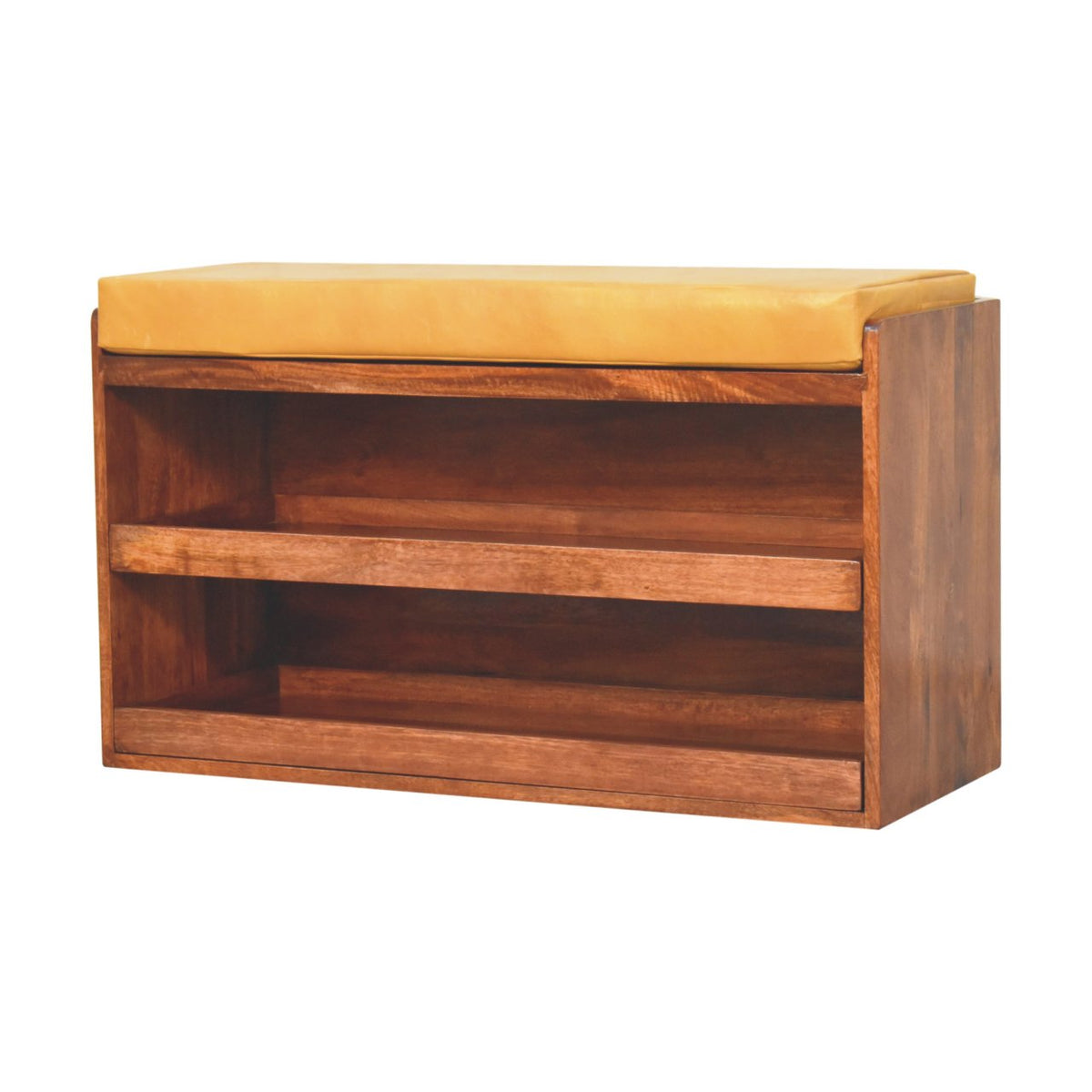 The Bridlewood Buffalo Leather Storage Bench — Tan