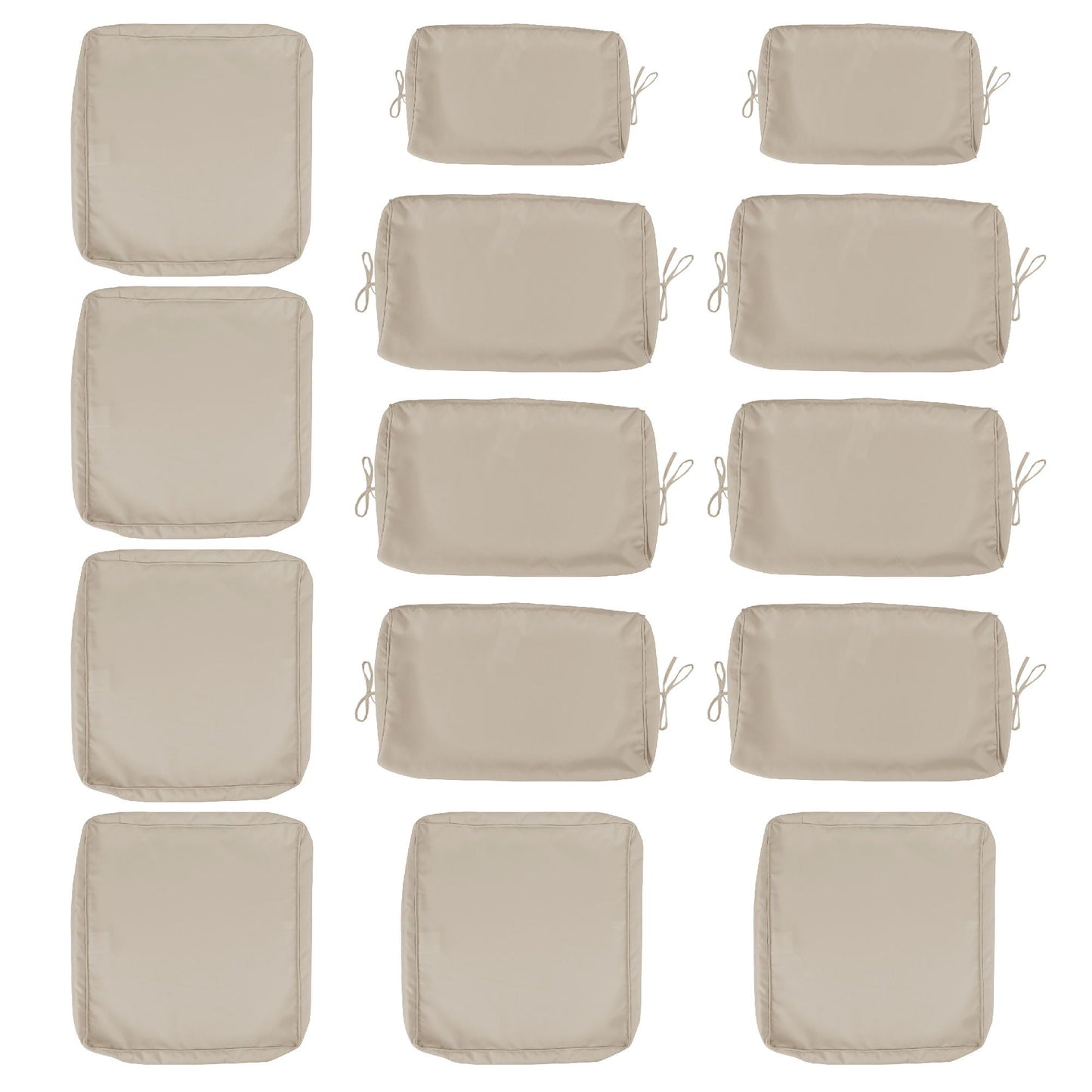 Cushion Covers For 7 Piece Wicker Sectional Sofa, 14 Pack Seat And Back Slipcovers With Zipper