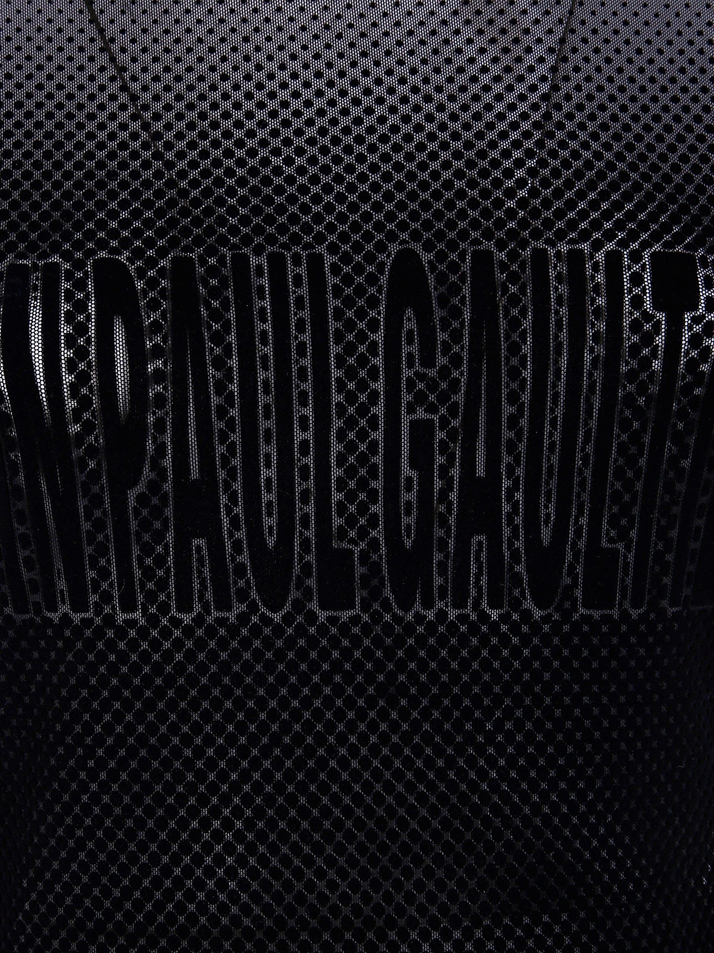 Jean Paul Gaultier Women Mesh Sleeveless Long Dress With Velvet Flock "Jean Paul Gaultier"
