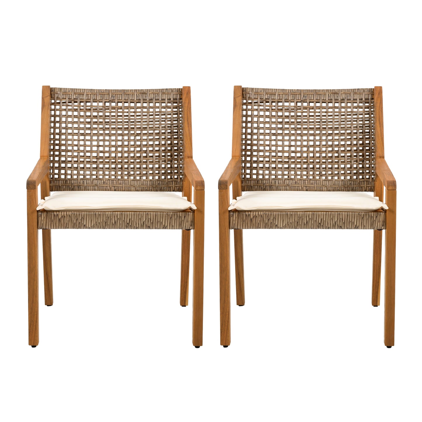 The Seabrook Acacia & Woven Outdoor Dining Chair