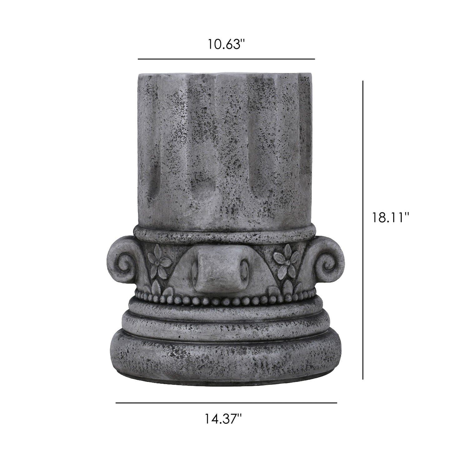 Outdoor End Table, Round Side Table For Patio And Garden - Antique Gray