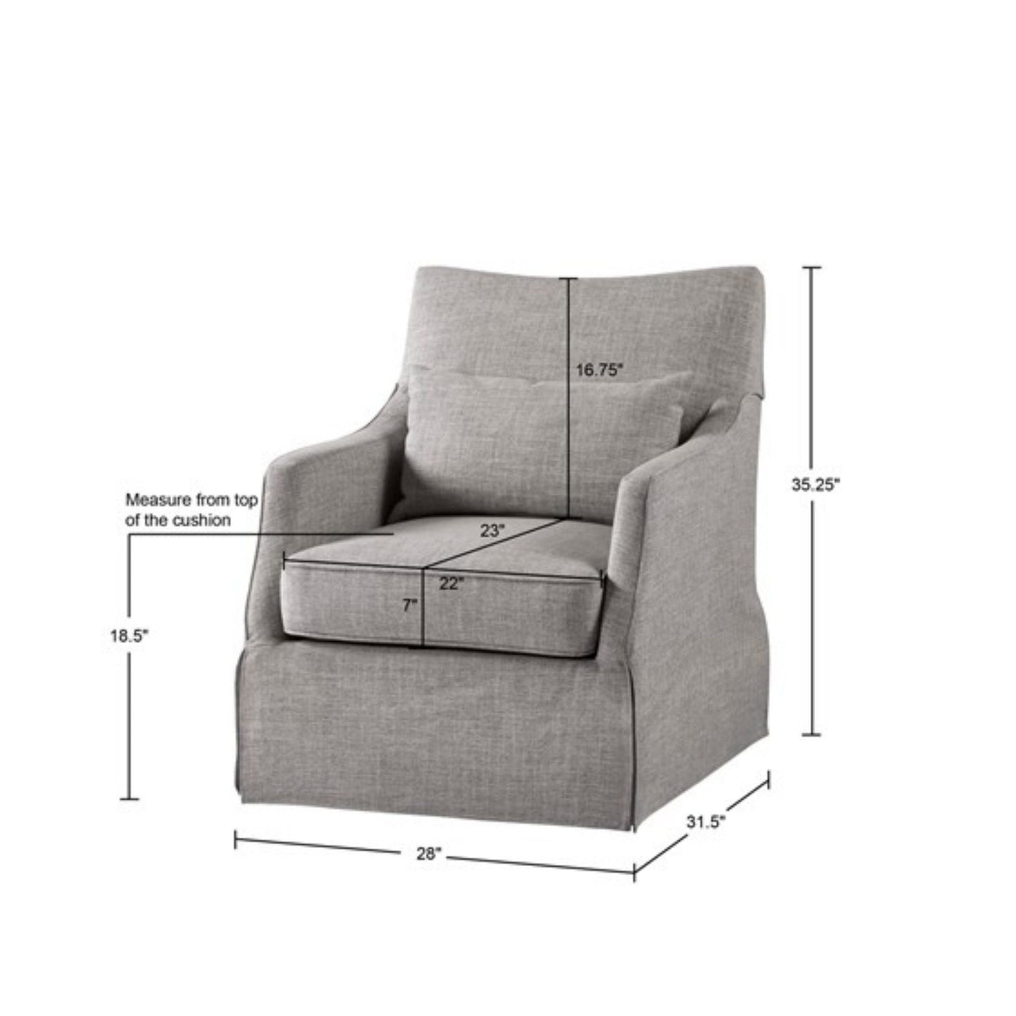 The London Skirted Swivel Chair