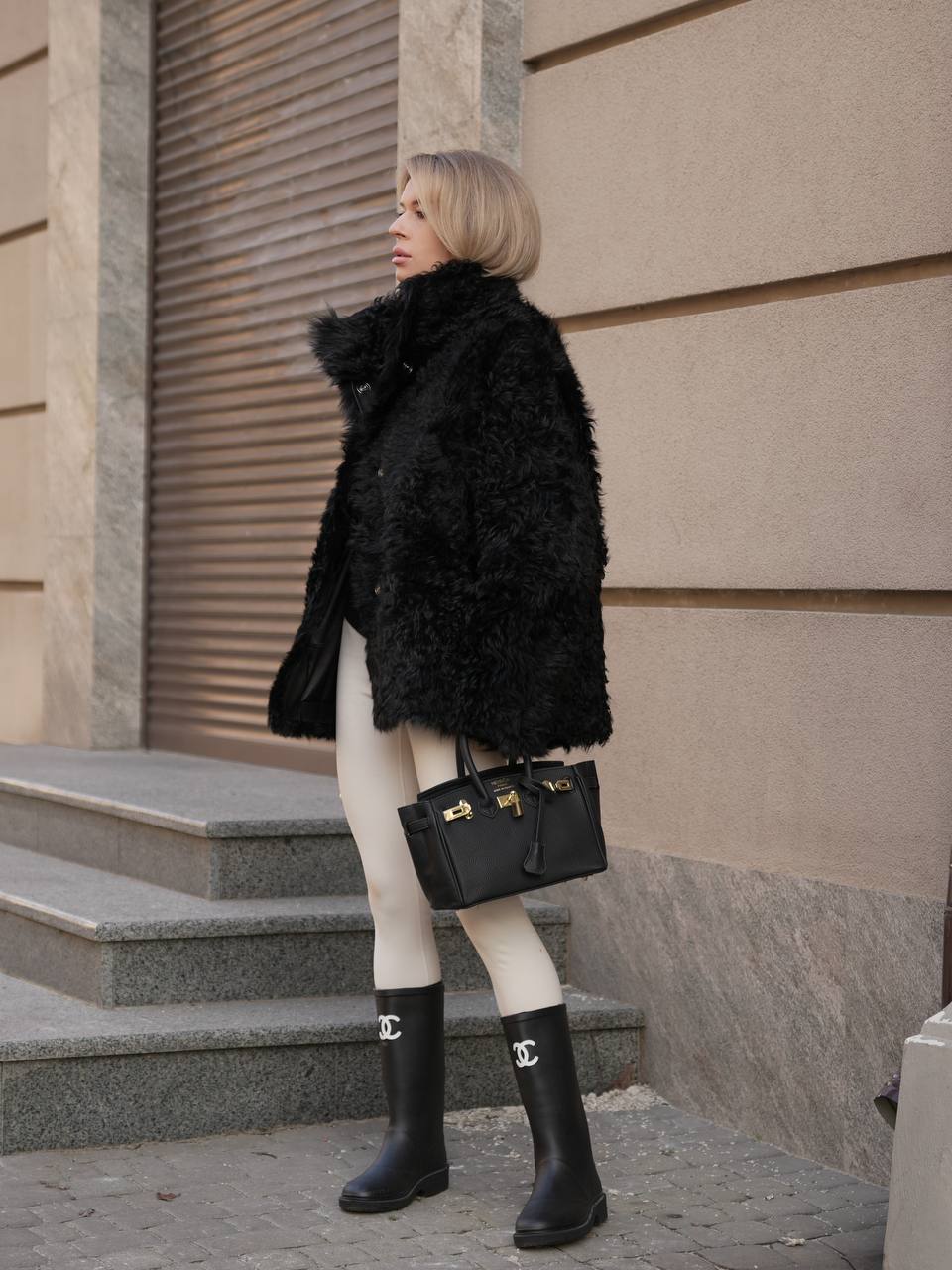 Genuine Tigrado Curly Shearling Coat