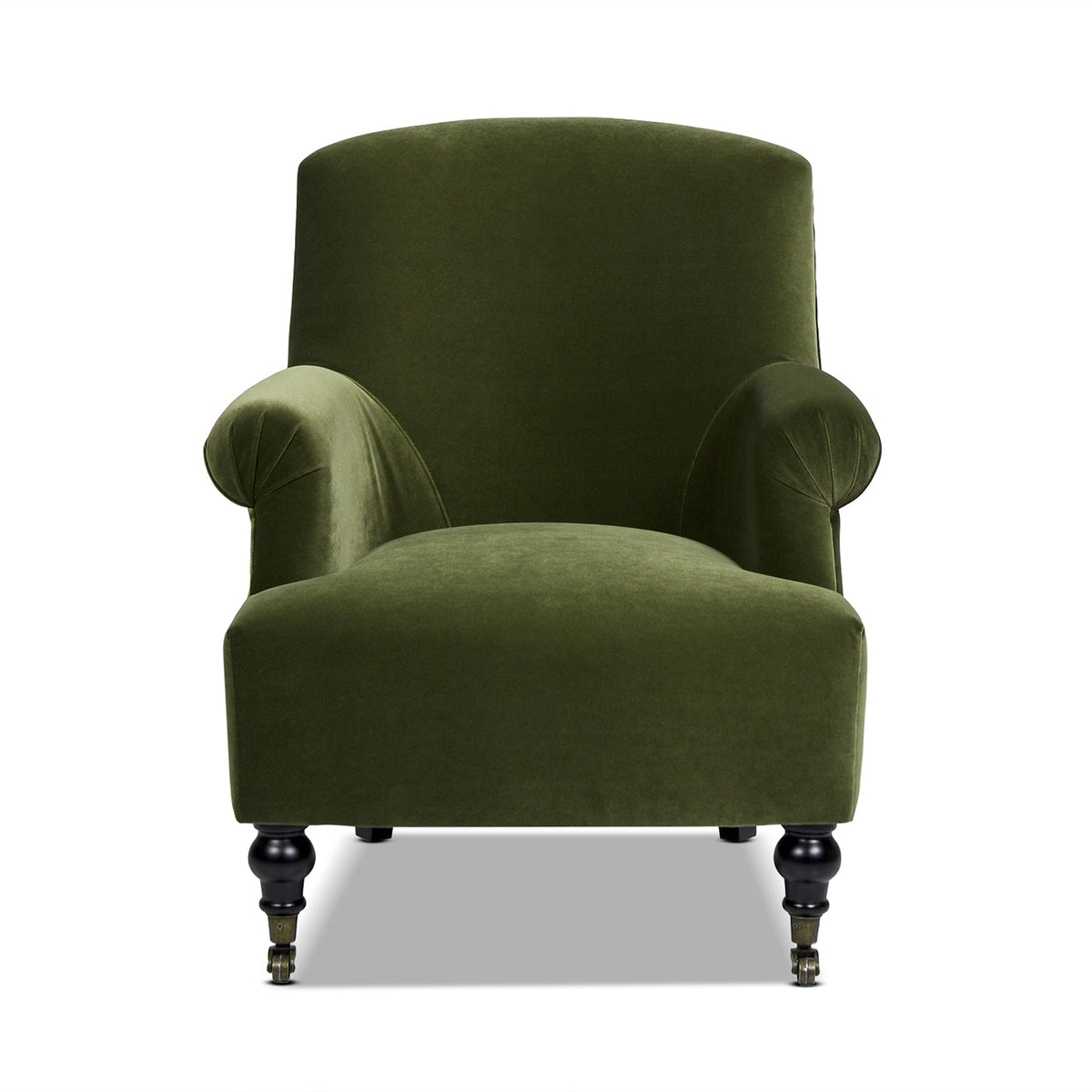 Eloise Olive Velvet Pleated Armchair