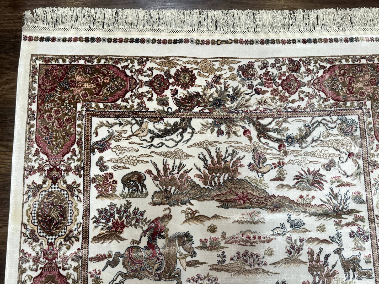 The Sporting Estate Ivory Hunting Scene Rug — 4' × 6'