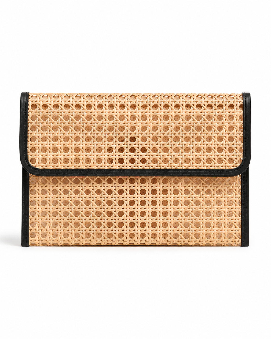 Eva Leather and Rattan Clutch