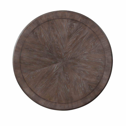 Round Dining Table With Pedestal Base - Natural / Rustic