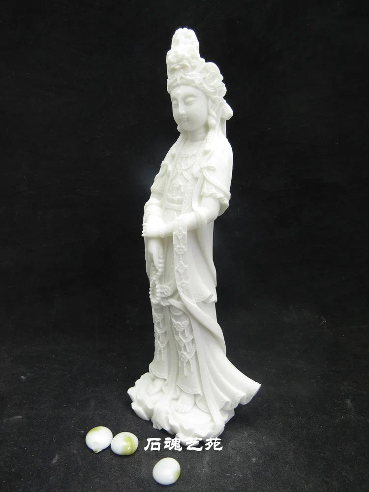26.5 CM Limited Edition - Fujian Mazu Goddess Statue Made of White Marble
