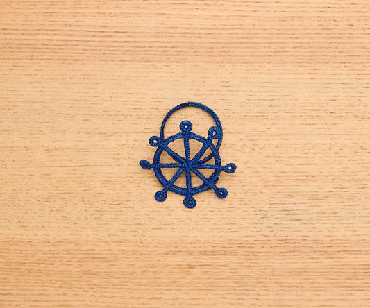 Coastal Ship Wheel Napkin Ring – 2.5” Handwoven Iraca Palm – Nautical Table Decor from Colombia