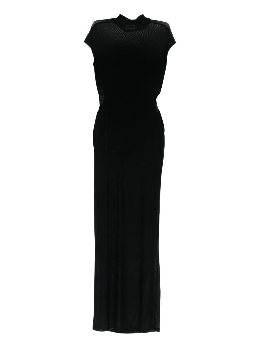 Jean Paul Gaultier Women Mesh Sleeveless Long Dress With Velvet Flock "Jean Paul Gaultier"