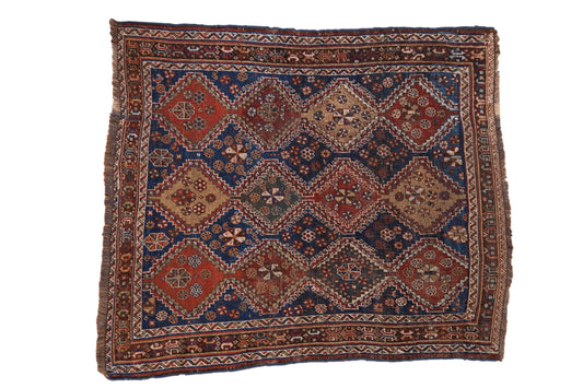 4x4.5 Antique Qashqai Square Rug