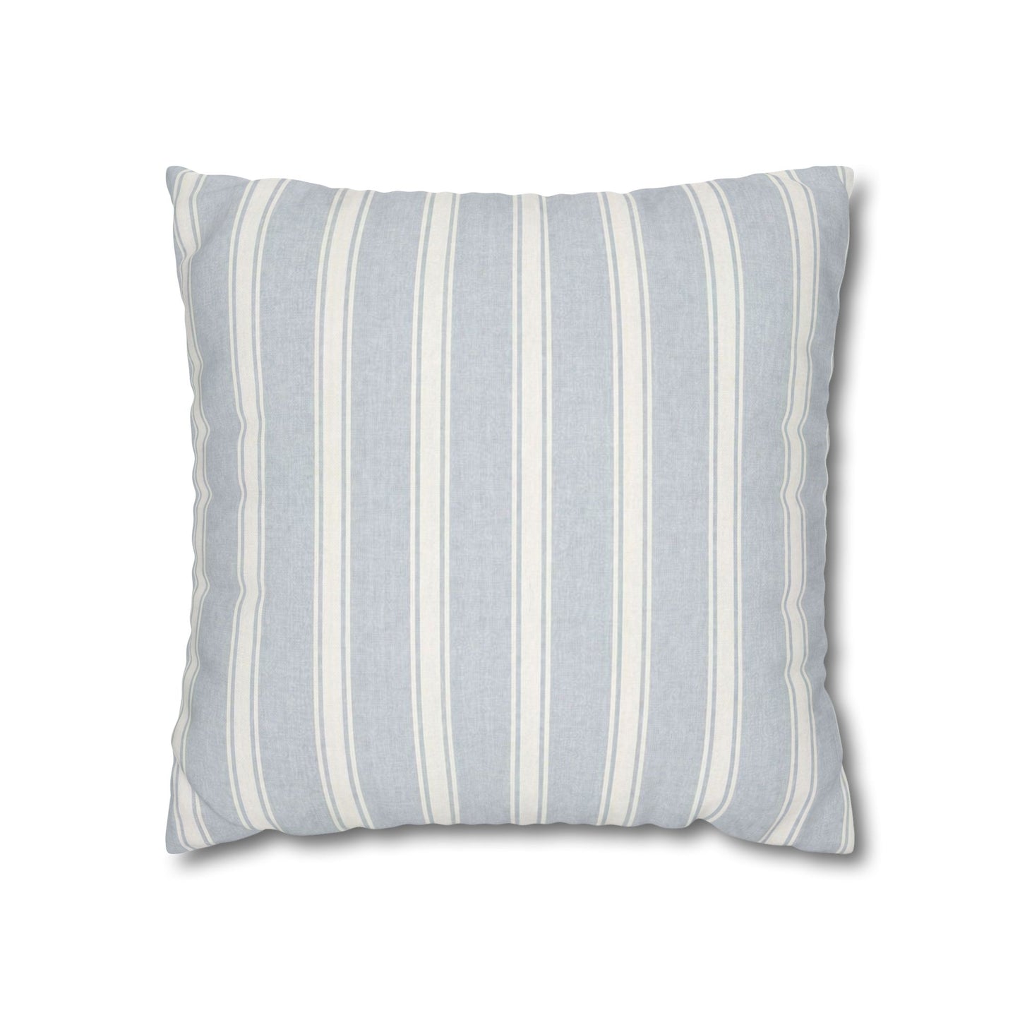 Blue Stripe Pillowcase | Square Poly Canvas Throw Pillow Cover 18"x18"