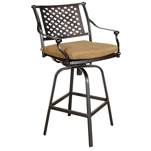The Savannah Lattice Swivel Outdoor Bar Stool