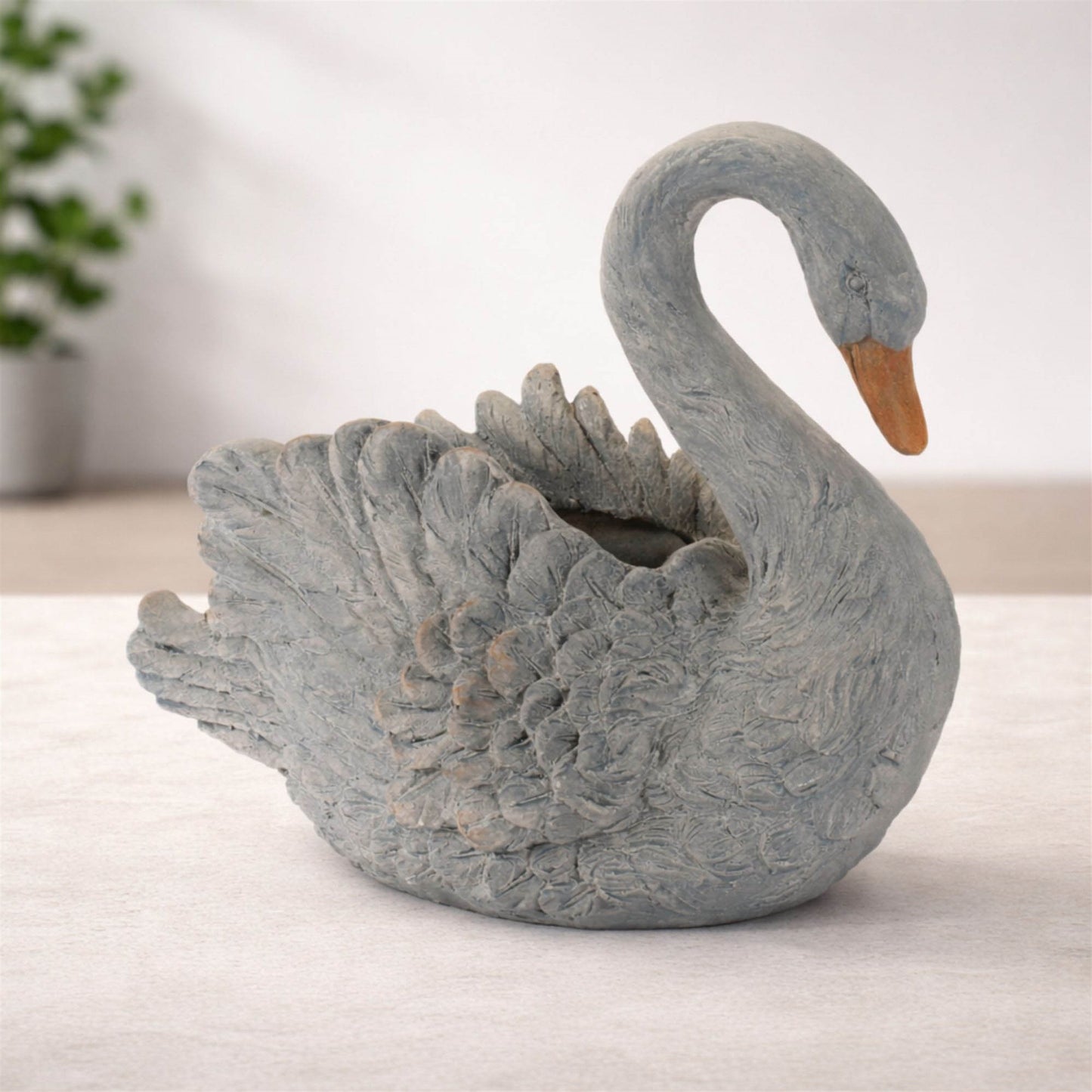 Decorative Swan Resin Planter 18"L