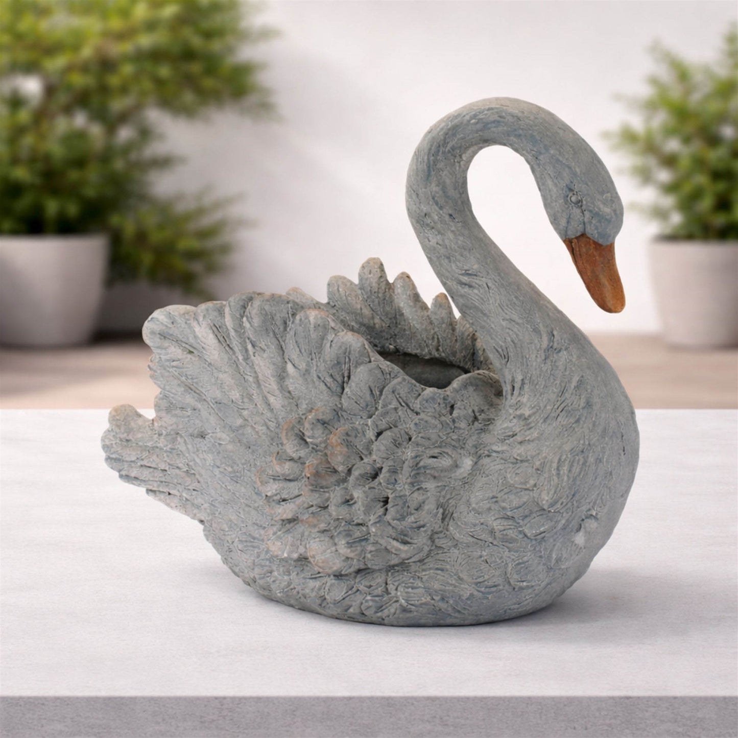 Decorative Swan Resin Planter 18"L