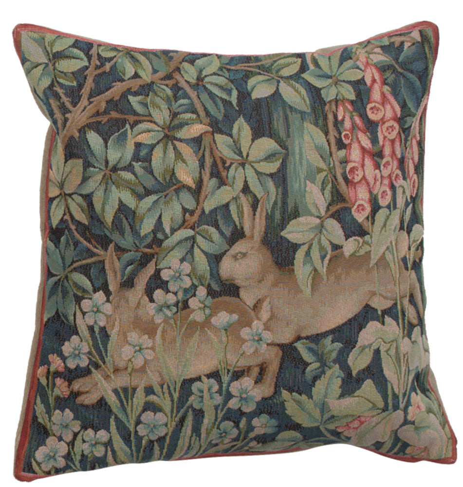The Woodland Hares French Tapestry Pillow