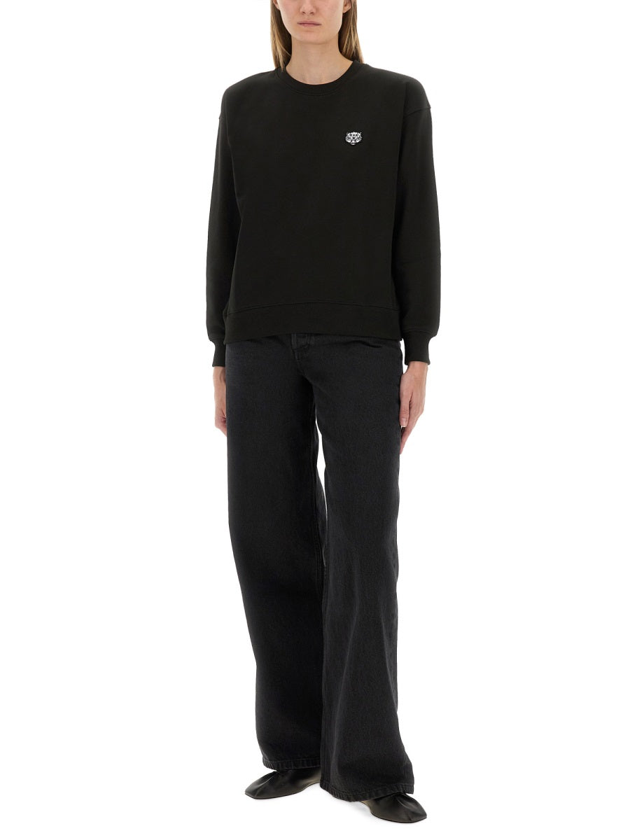 Kenzo Women Cotton Sweatshirt With "Happy Tiger" Patch
