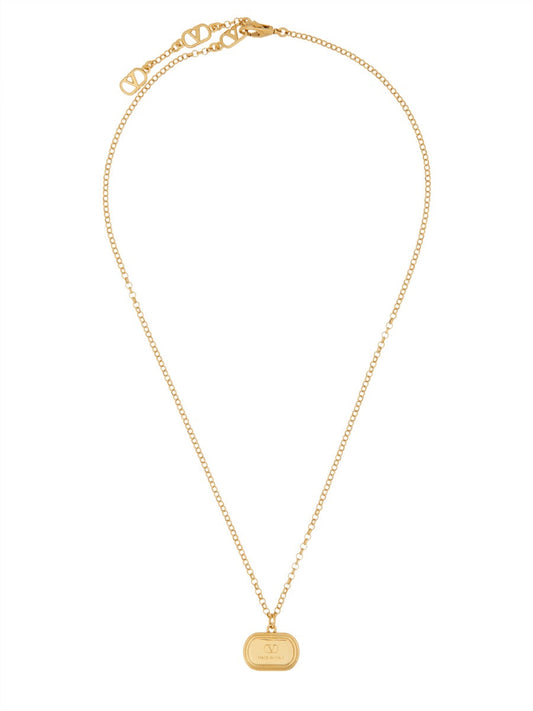 Valentino Garavani Women Brass And Enamel "Ovalette" Necklace