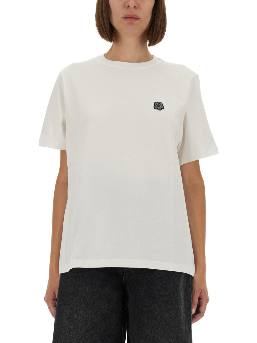 Kenzo Women T-Shirt With "Boke Flower" Embroidery