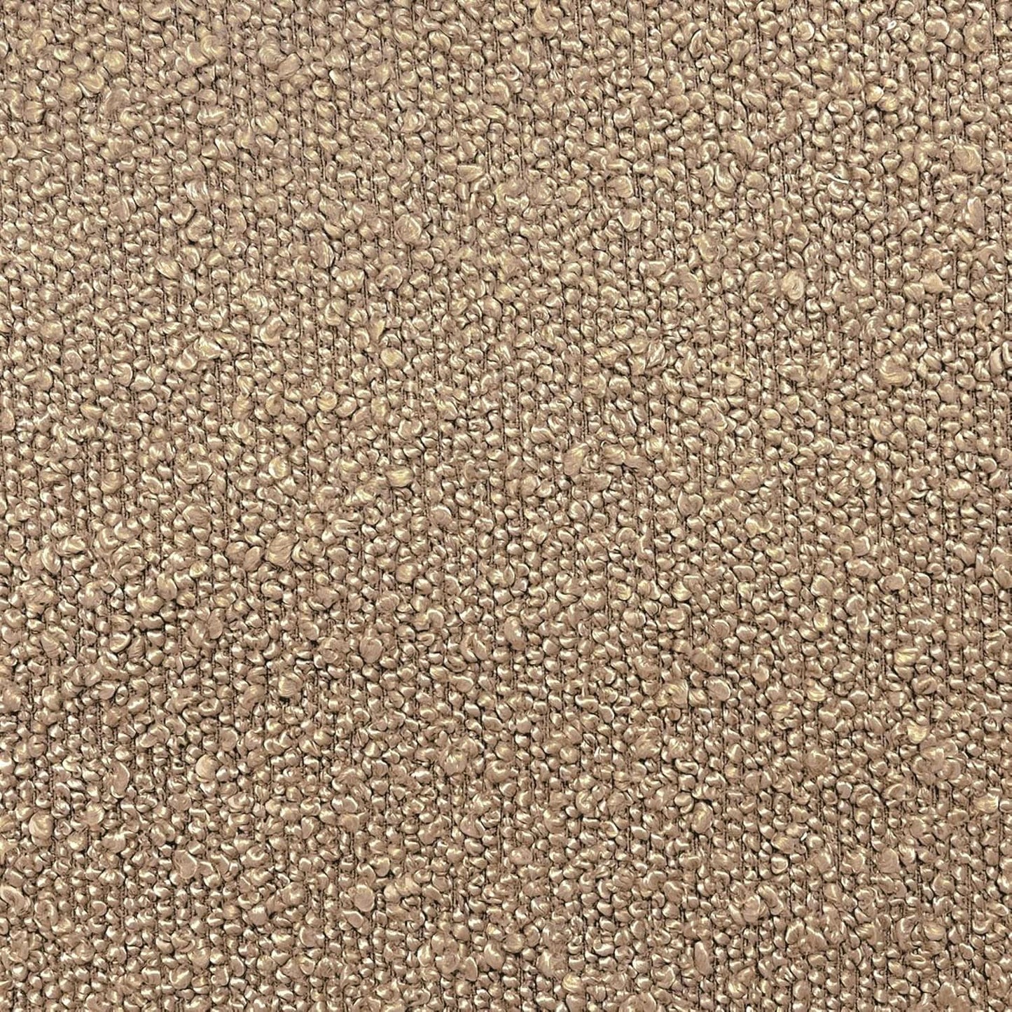 Luna Modern Round Ottoman in Brown Boucle, 22 Inches