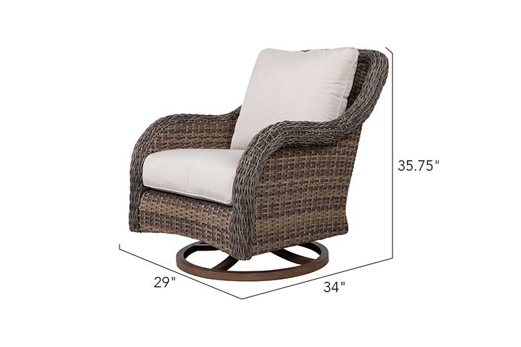 The Mitchell 4-Piece Wicker Outdoor Luxury Sofa Set with Swivel Rocking Chairs