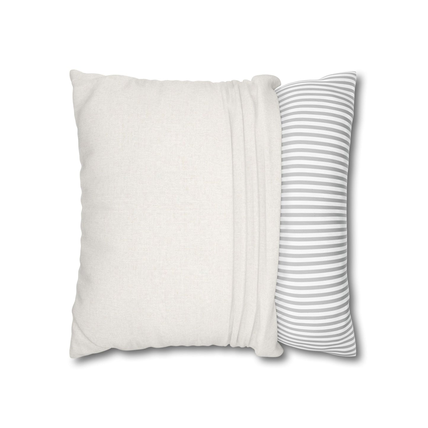 Ivory White Solid Square Pillowcase | Poly Canvas Throw Pillow Cover 18x18, Plain Decorative Layering Accent Cushion Cover