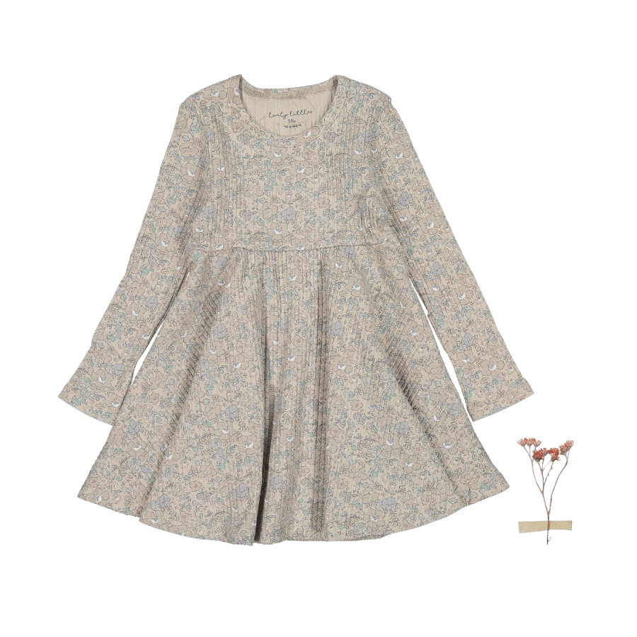 The Printed Long Sleeve Dress - Elise Ribbed