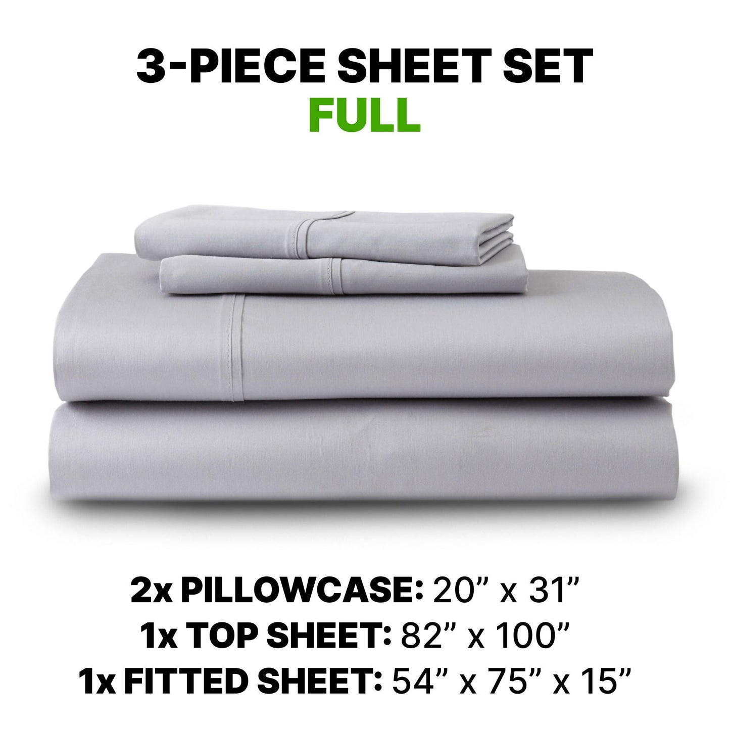 Sheet Set Luxurious Supima, Wrinkle Resistant, Breathable, With 2 Ghostgrip Band