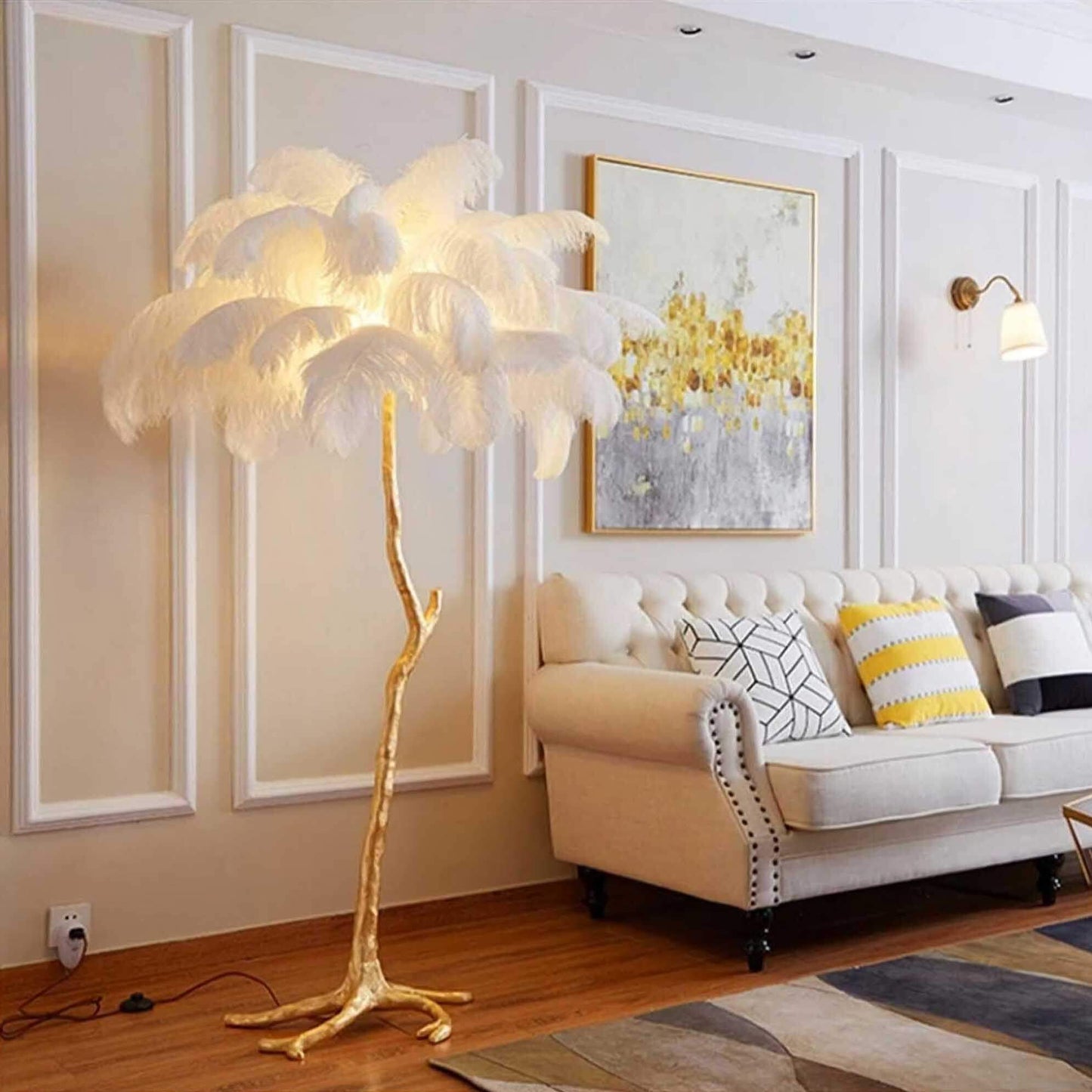 Luxury Ostrich Feather Floor Lamp