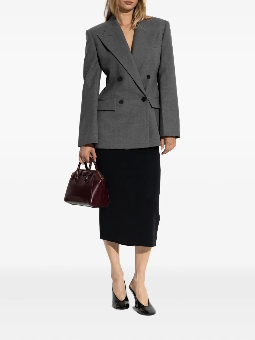 Givenchy Women Double-Breasted Wool Structured Jacket