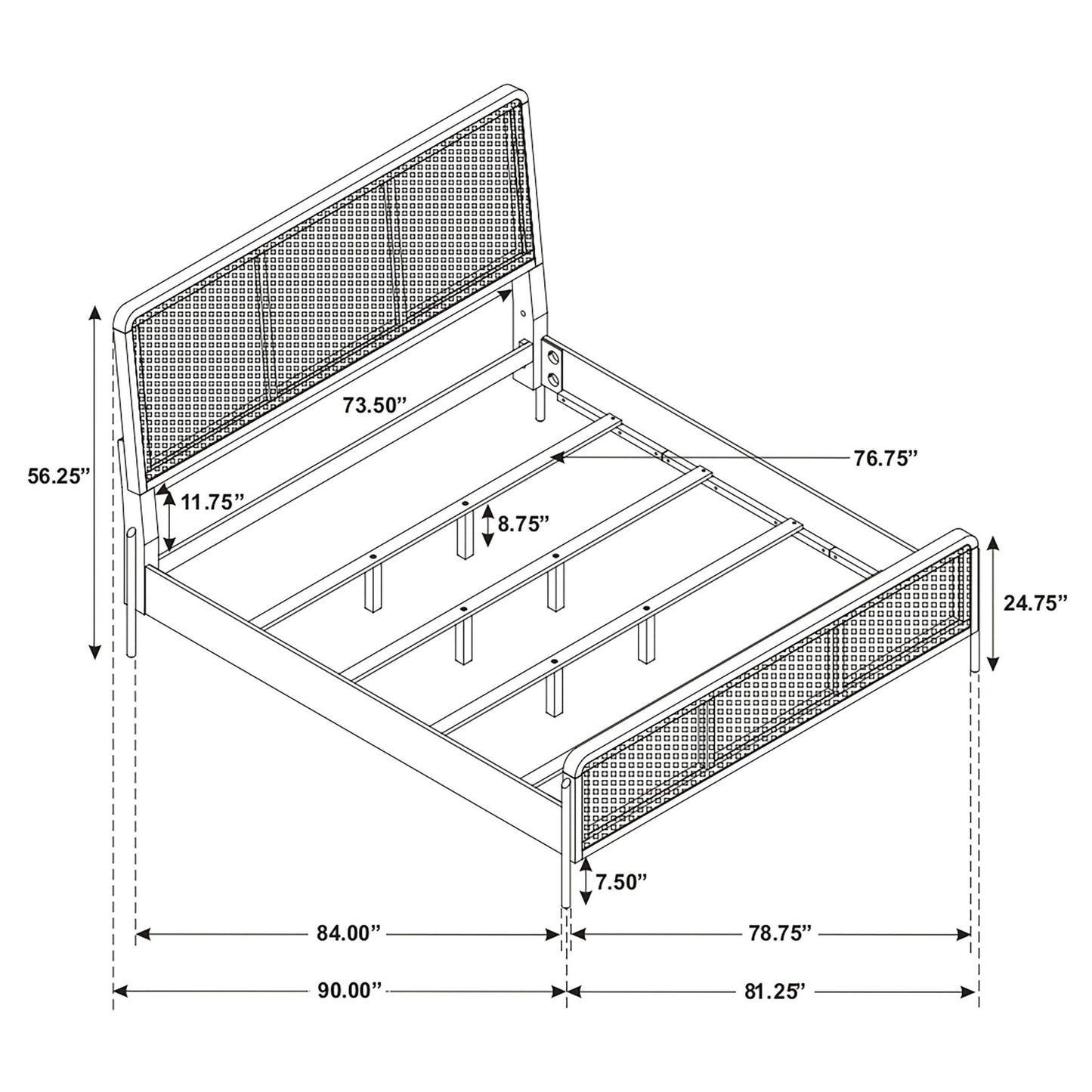 The Ashbourne Cane Panel Bed