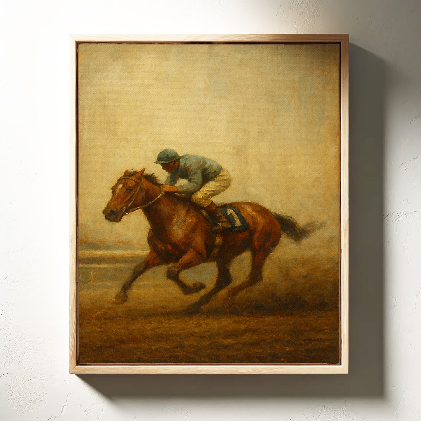 “Final Stretch” – Vintage Horse Racing Oil Painting Print