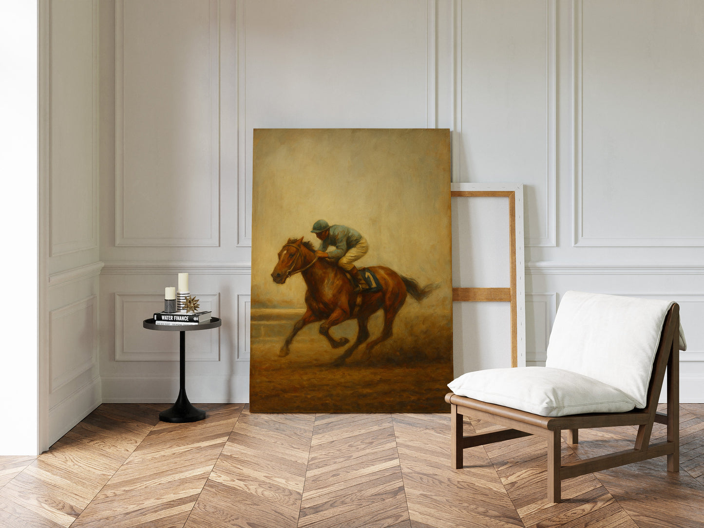 “Final Stretch” – Vintage Horse Racing Oil Painting Print