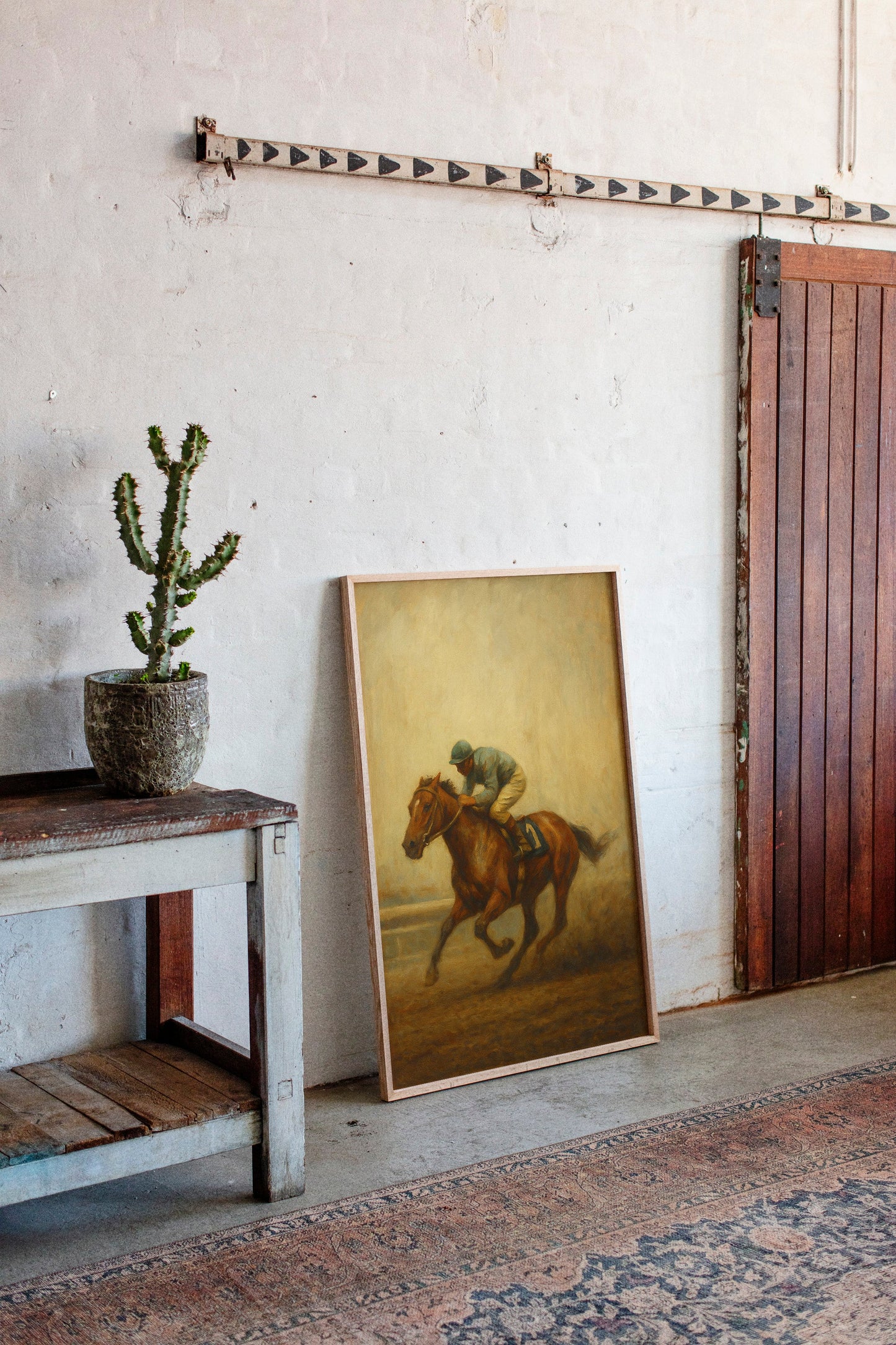 “Final Stretch” – Vintage Horse Racing Oil Painting Print