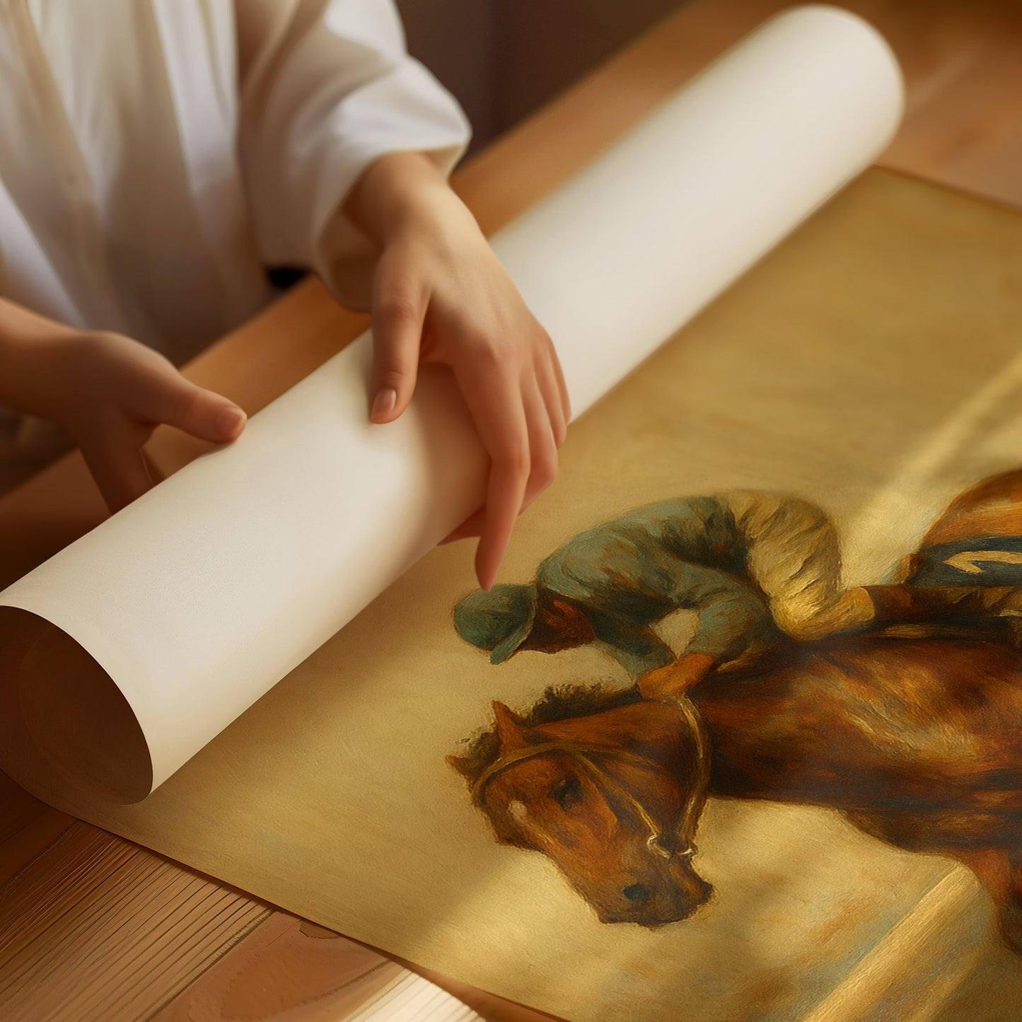 “Final Stretch” – Vintage Horse Racing Oil Painting Print